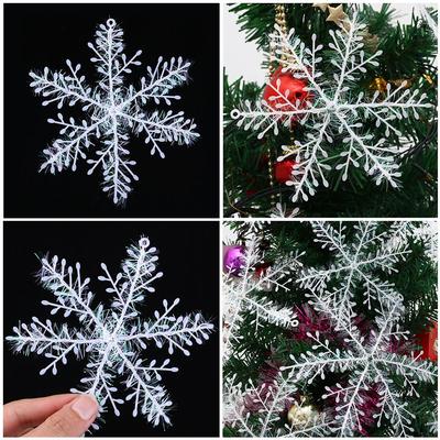 Classic Plastic Wedding Supplies Xmas Decor Snowflake Decoration Christmas Tree Hanging Ornaments