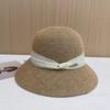 High brand Hepburn wind big eaves sunshade sun protection straw hat women summer travel seaside beach straw fisherman sun hat