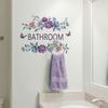 1pc Creative Floral Bathroom Slogan Wall Sticker for Bedroom Entrance Home Decor Self-Adhesive