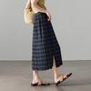 SOFSIL 2026 Summer Pleated Plaid Midi Skirt
