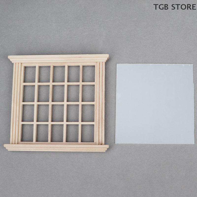 Square Window Frame 20 Pane Windows Model Dollhouse 1:12 Dolls House Mini Furniture Accessories