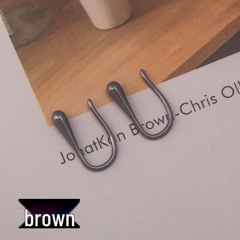 

Простые биокерамические циркониевые геометрические серьги-крючки U-образной формы коричневый