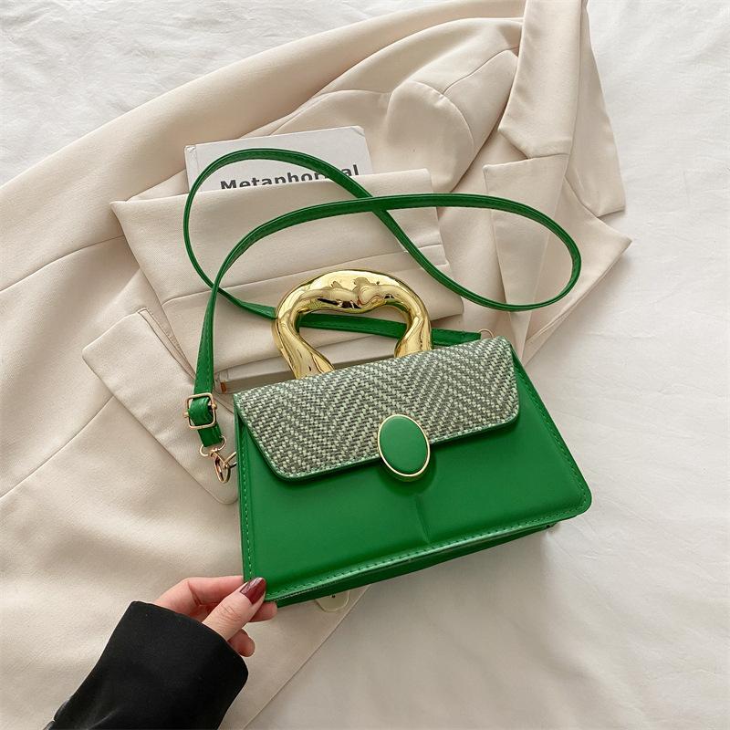 

Cross-border high-end bag women s 2025 new versatile style light luxury exquisite color matching single shoulder crossbody small square bag зелёный