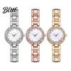 Shiny Rhinestone Dial Watch Ladies Bracelet Quartz Analog Sparkling Round