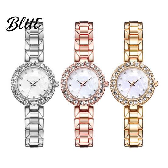 Shiny Rhinestone Dial Watch Ladies Bracelet Quartz Analog Sparkling Round