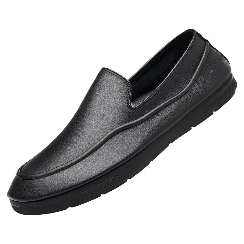 Mocasines de Hombre de Moda de Alta Calidad Hechos a Mano con Suela para Caminar Diario, Ir al Trabajo, Zapatos de Negocio para Hombre Versátiles, Simples, Planos de Cuero