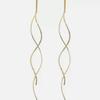Silver Wave Thread Earrings: Elegant, Versatile French Fashion for High-End, Modern Women