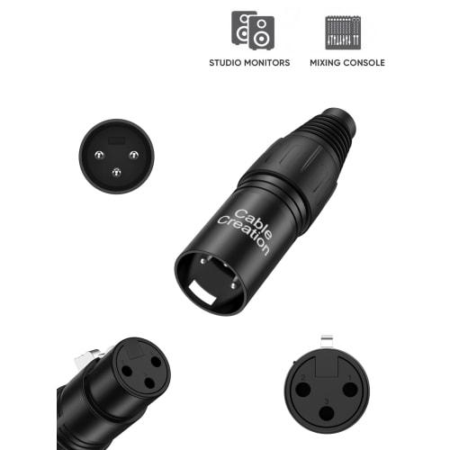 XLR Connectors, CableCreation 5-Pack XLR 3-Pin Male/Female Audio Microphone Connectors, Black
