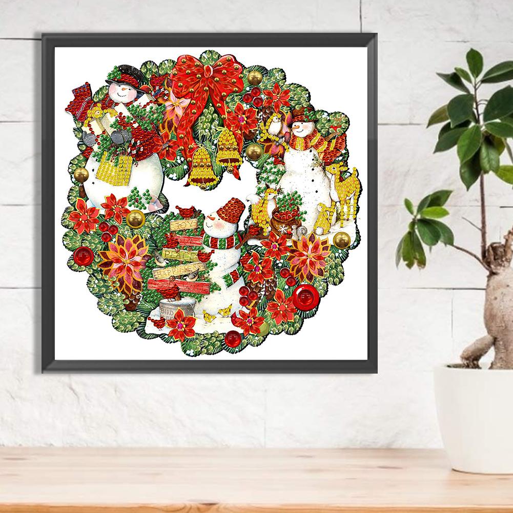 30*30cm 5D DIY Partial Special Shaped Drill Diamond Painting Wreath Kit Decoration  Drill Diamond Embroidery Crafts Wall Decor