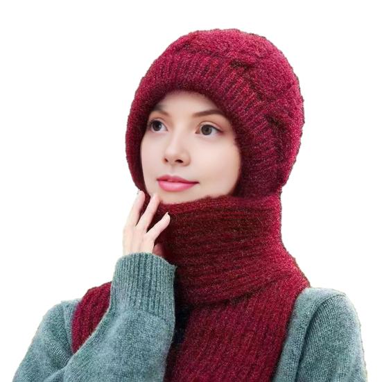 

Интегрированная шапка-шарф однотонного дизайна, эластичная, удобная, теплая, зимний головной убор, аксессуары для холодной погоды