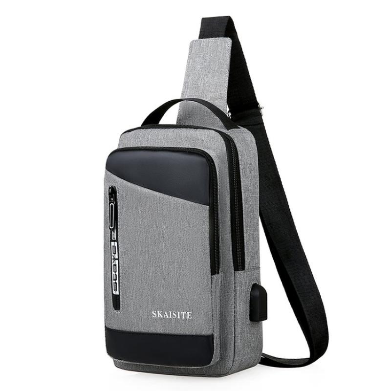 Trendy Crossbody Bag, Men'S Chest Bag, Nylon Fashion Shoulder Bag, Simple Business And Leisure Travel Chest Bag