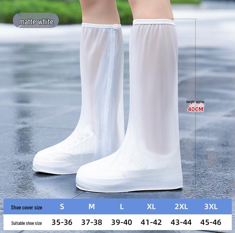Unisex High-Top Waterproof Shoe Covers: Non-Slip, Thickened, Wear-Resistant, Sandproof & Snowproof Rain Boots.