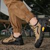 Hiking Shoes Casual Breathable Men's Leather Outdoor Lace Up Anti Slip Sports Shoes Comfortable Outdoor Sports Work Shoes