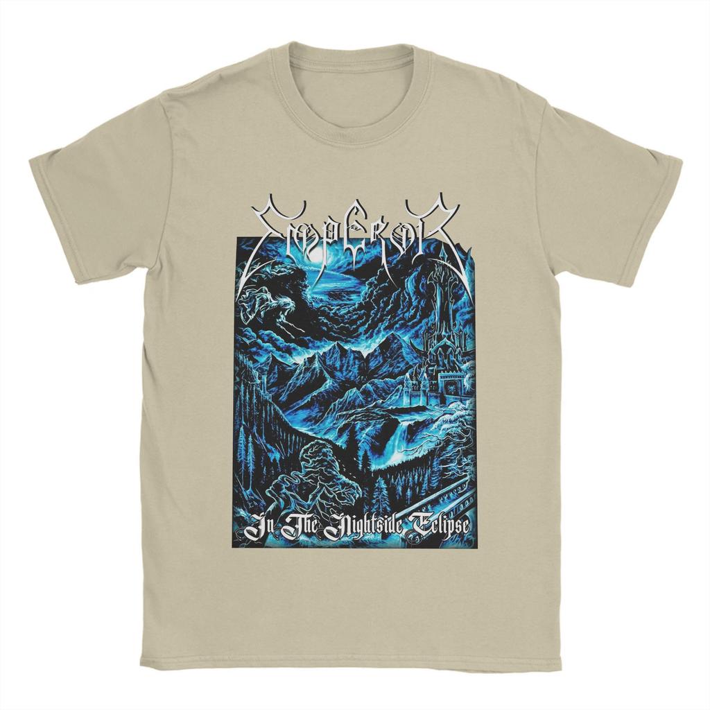 Men Black Metal Band T-Shirts Emperors Cotton Tees Summer Vintage Short Sleeve T Shirt Crewneck Harajuku Tee Shirt Large Size