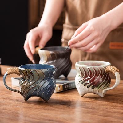 Vintage Farbverlauf Unregelmäßiger Faden Keramiktasse Vintage Krawatte Kaffeetasse Geburtstagsgeschenk Frühstück Hafermilchtasse Bürotasse Heimdekor