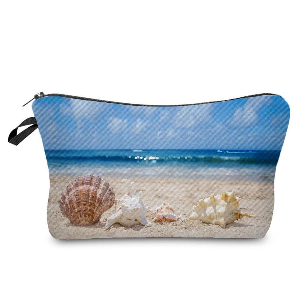 Women Shell Print Cosmetic Bag Toiletries Organize Travel Storage Case  6444