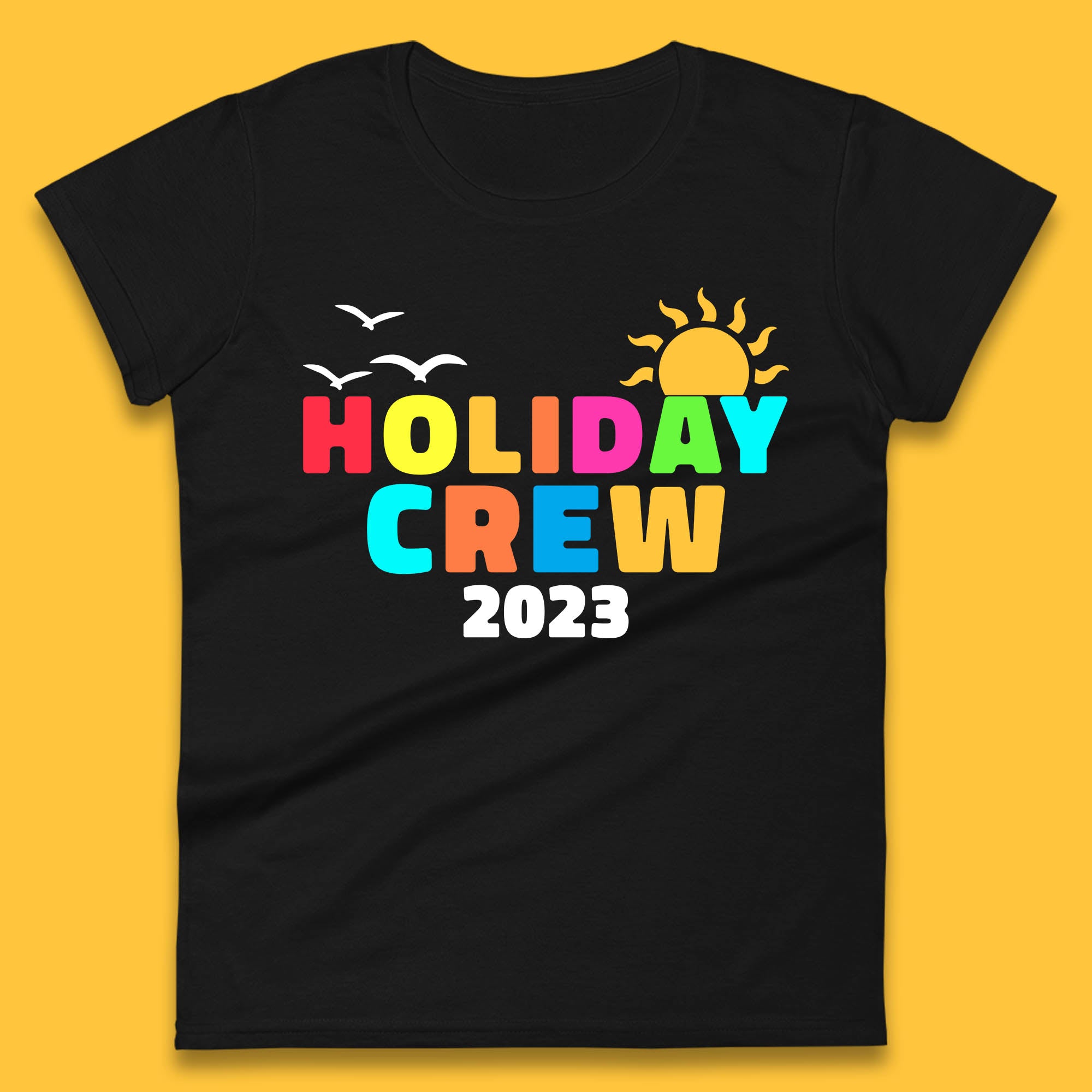 Holiday Crew 2023 Summer Vacation Beach Trip Reunion Womens Tee T Shirt Mens Tops Unisex Top XL