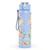 1PC Pastel Building Dreamy Scenery Print 750ml Color Plastic Sports Water Bottle Leakproof Flip Straw Lid Suitable for Sports Office Home Use