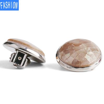 Durchbohrte Ohrringe Damen-Ohrclip, personalisierte natürliche Abalone-Muschel, runde Weihnachtsohrringe