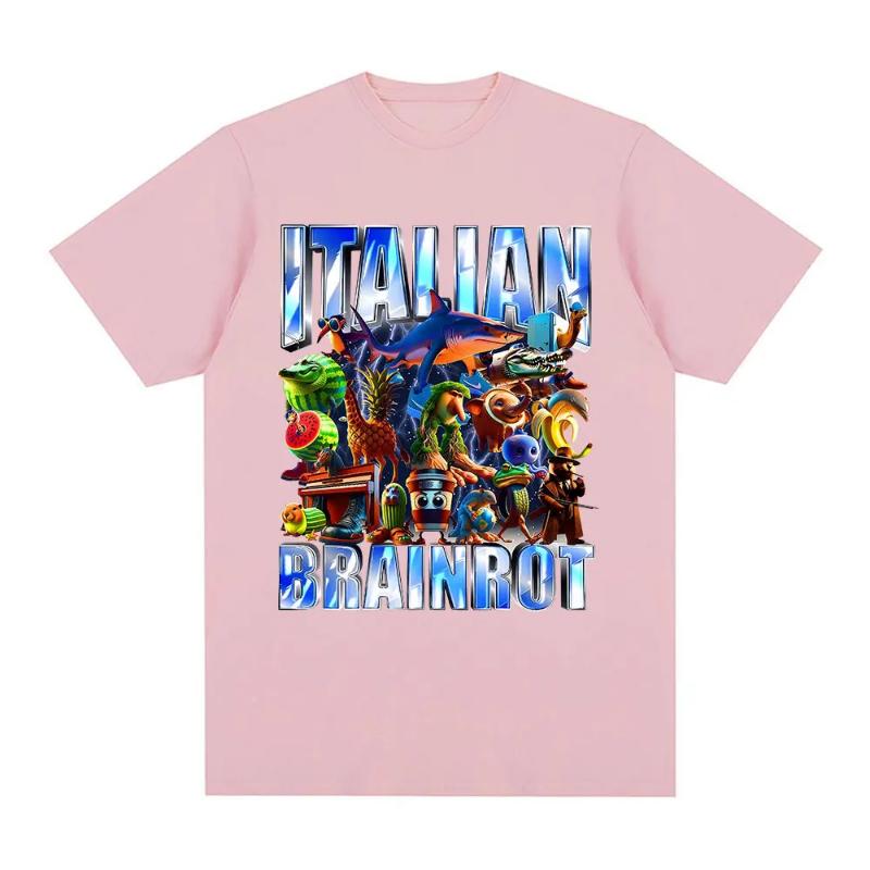 Italian Brainrot Tralalero Tralala Tung Tung Tung Sahur Bombardiro Crocodilo Funny Meme Graphic T-shirt Children  Fashion Tshirt