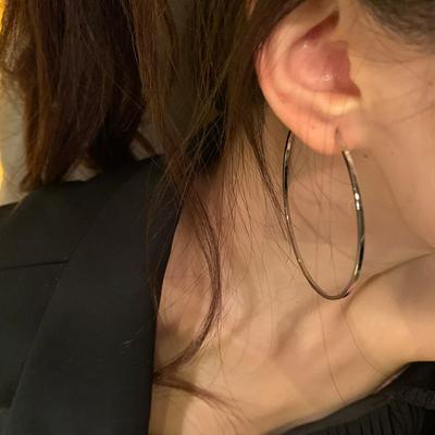 Exaggerated Large Circle Metal Earrings Female Simple Personality Unique Fashion Trend Elegant Temperament Versatile Earrings
