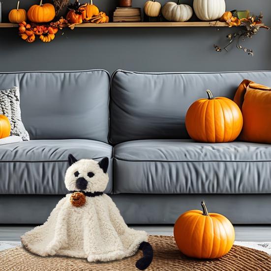 Ghost Plush Pillow Soft Stuffed Animal Toy Fluffy 3D Ghost Halloween Decor