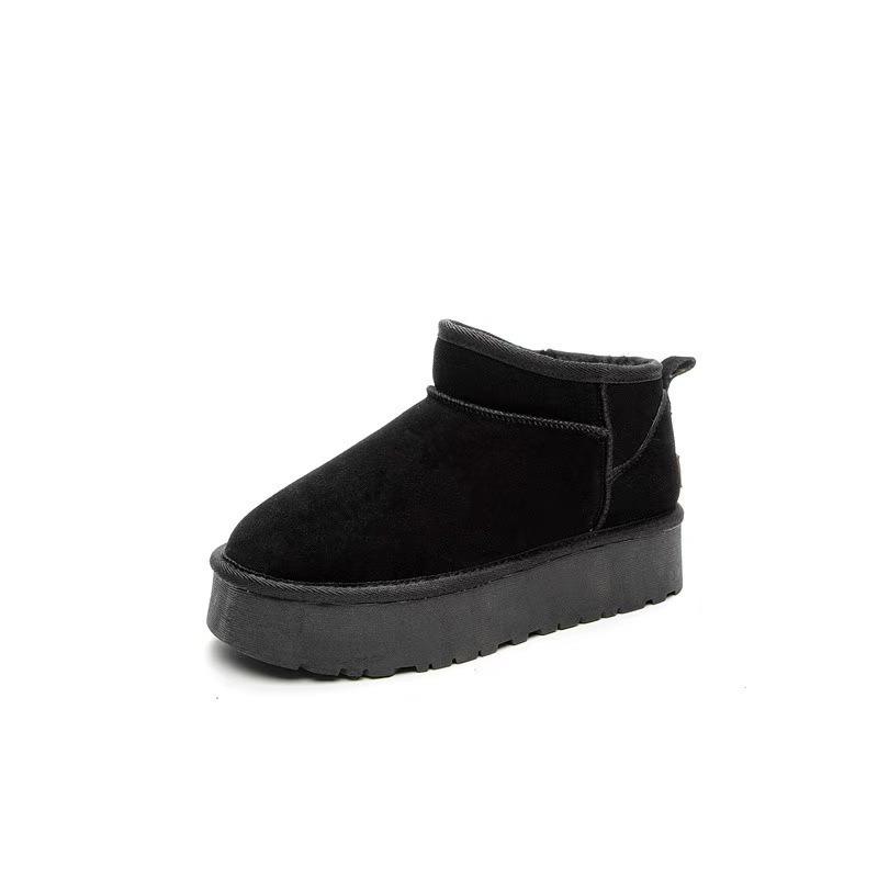 Sheepskin and fur integrated snow boots women's new rubber light foam non-slip lightweight versatile wool warm short boots