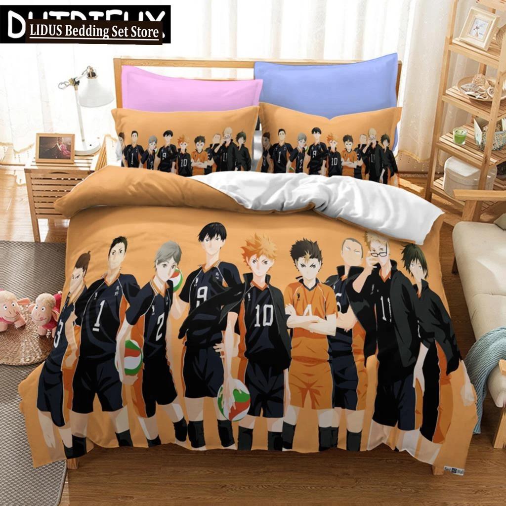 Comforter Haikyuu!! Bedding Set 3D Anime Polyester S Queen King For Boys Gift Volleyball Anime S