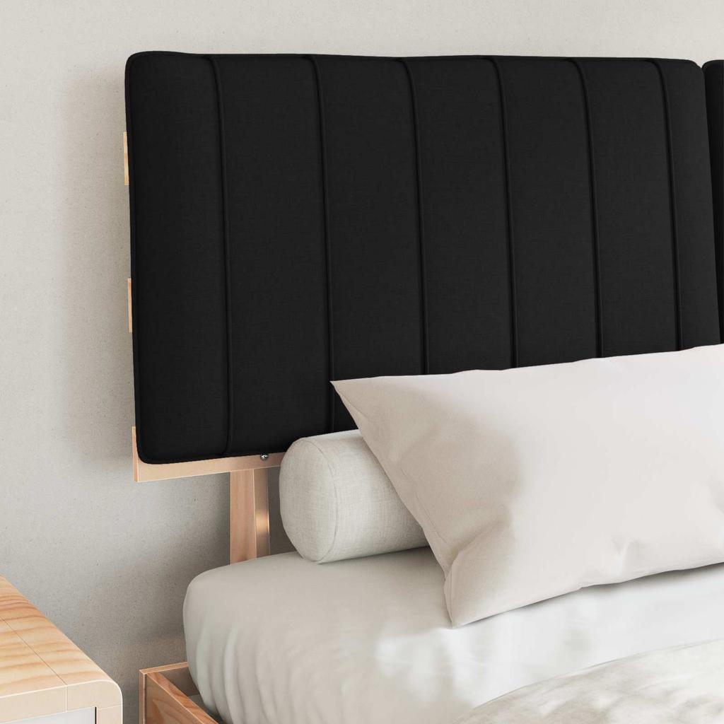 Bed Frame with Padded Headboard Black 160 x 200 cm