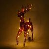 Christmas Wrought Iron Deer Figurine with Led Light Holiday New Year Party Decor