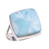 Natural Republic Larimar Gemstone 925 Solid Silver Jewelry Ring Size 9.5 g1k71