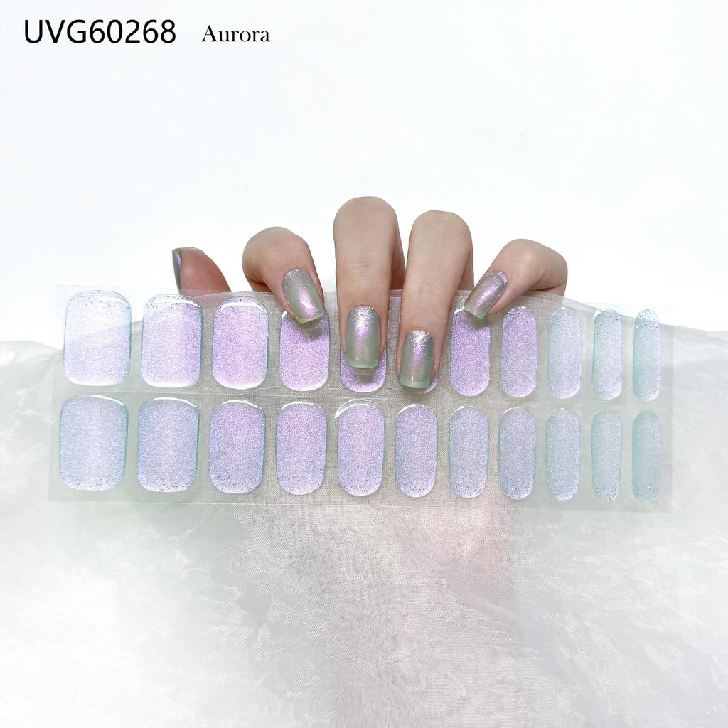 Transparent Nude UV Gel Nail Art Stickers: Semi-Cured, Semi-Baked Manicure Sheets