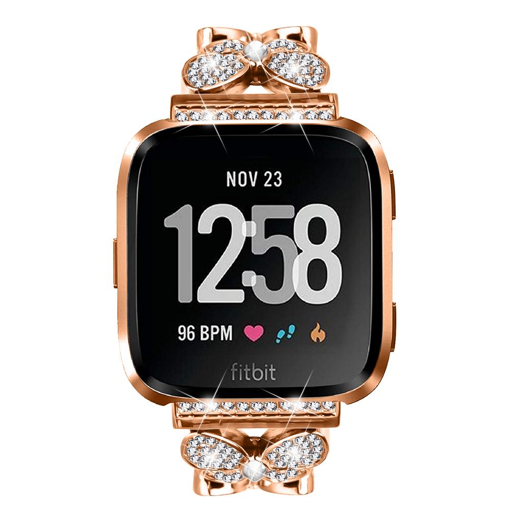 Per Fitbit Versa/Versa 2 Cinturino Orologio Decorazione Farfalla Strass Cinturino in Metallo Lega