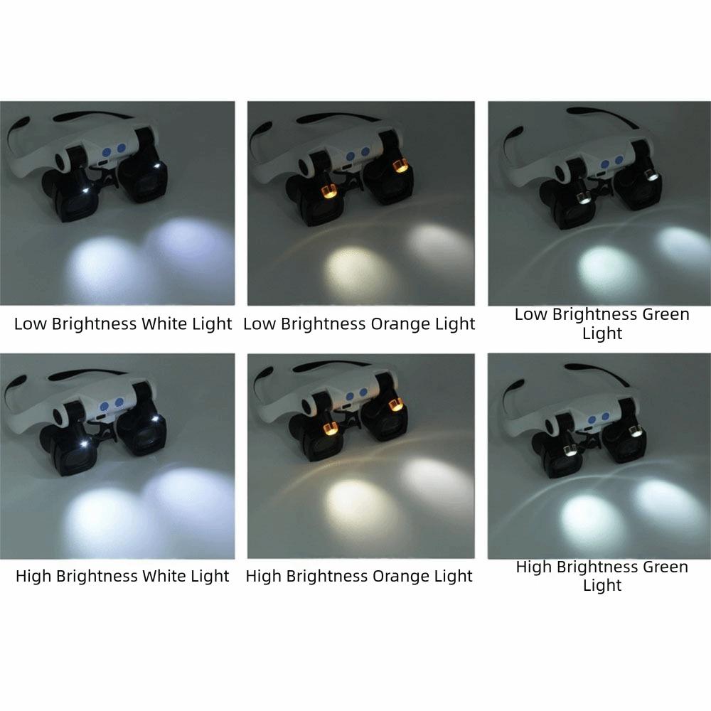 Professional LED Magnifying Glasses Rechargeable Jewelers Repair Wearing Magnifier  Jewelers