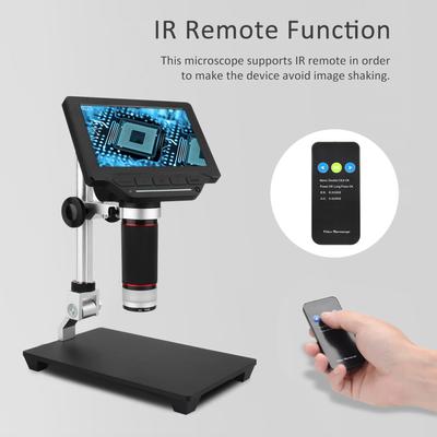 Microscope vidéo à écran LCD de 5 pouces avec carte TF de 32 Go, microscope 1000X et télescope 1080P avec IR