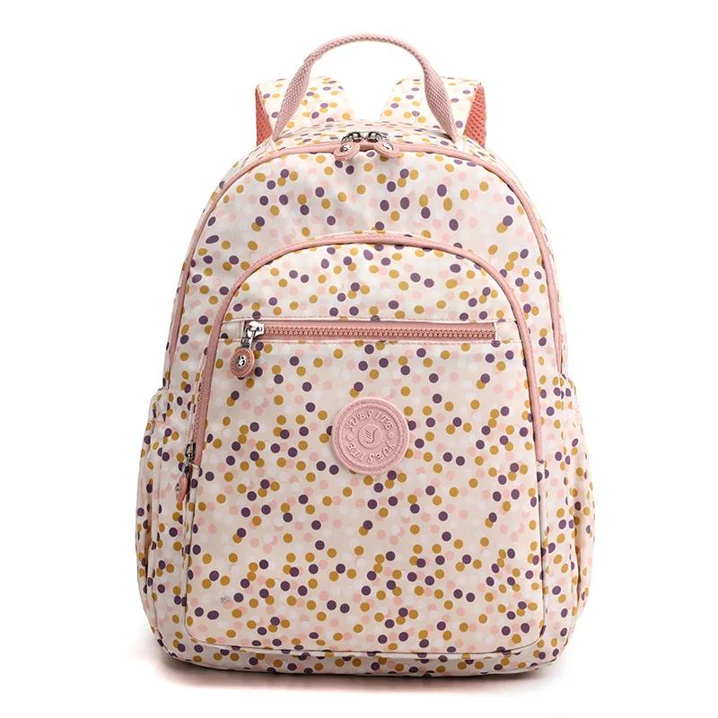 New Printing Women'S Waterproof Nylon Backpack Simple School Bag for Teenage Girl Shoulder Travel Bag School Backpack 2023