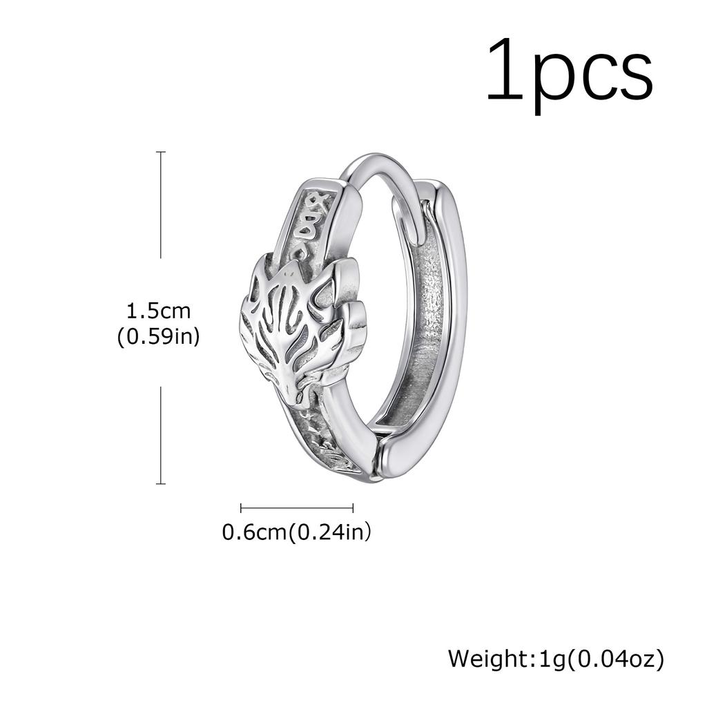 Vintage Viking Rune Hoop Earrings for Men Gothic Norse Viking Tiger Head Earrings Stainless Steel Nordic Amulet Jewelry Gifts