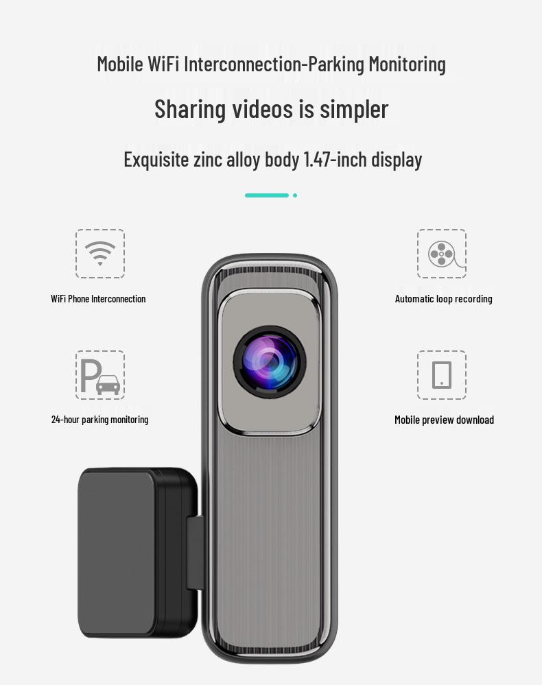 HD Dual-Use Dashcam mit 1,47"-Bildschirm und verstecktem Parküberwachungsmodus