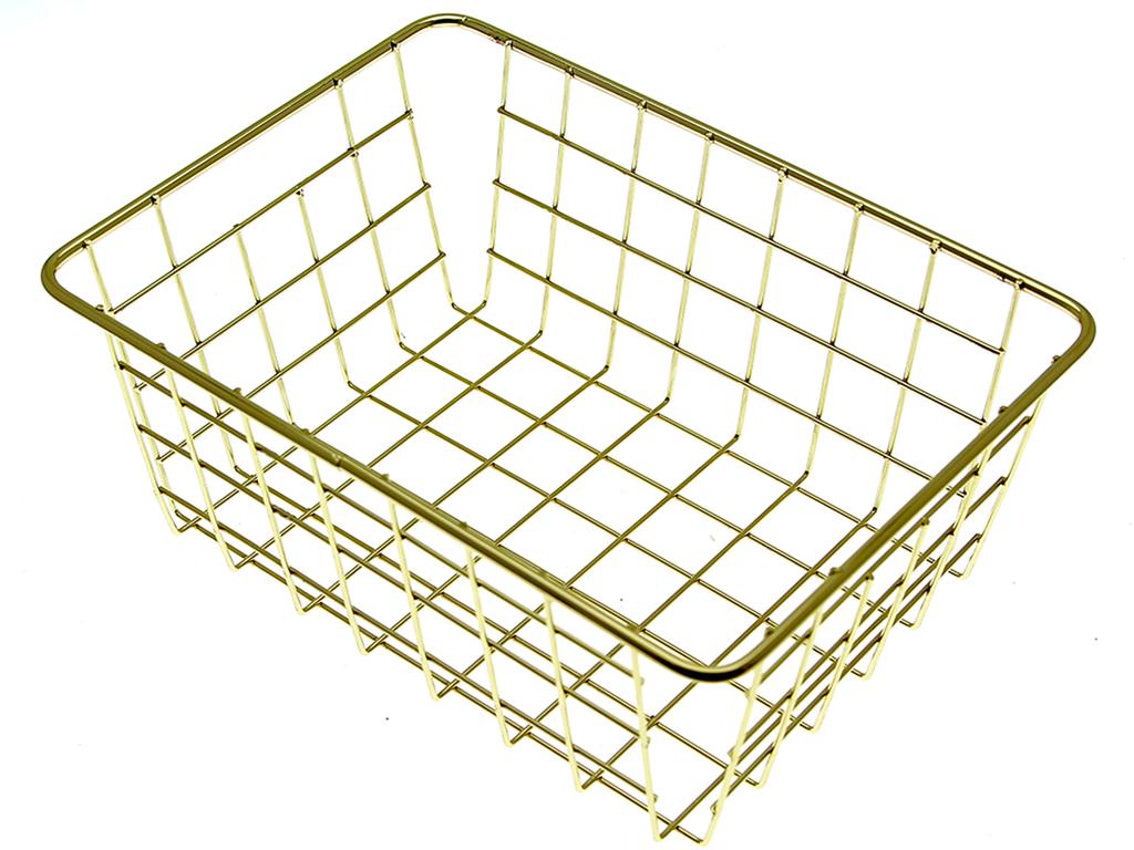 GOLDEN WIRE METAL FRUIT BASKET, DECORATIVE