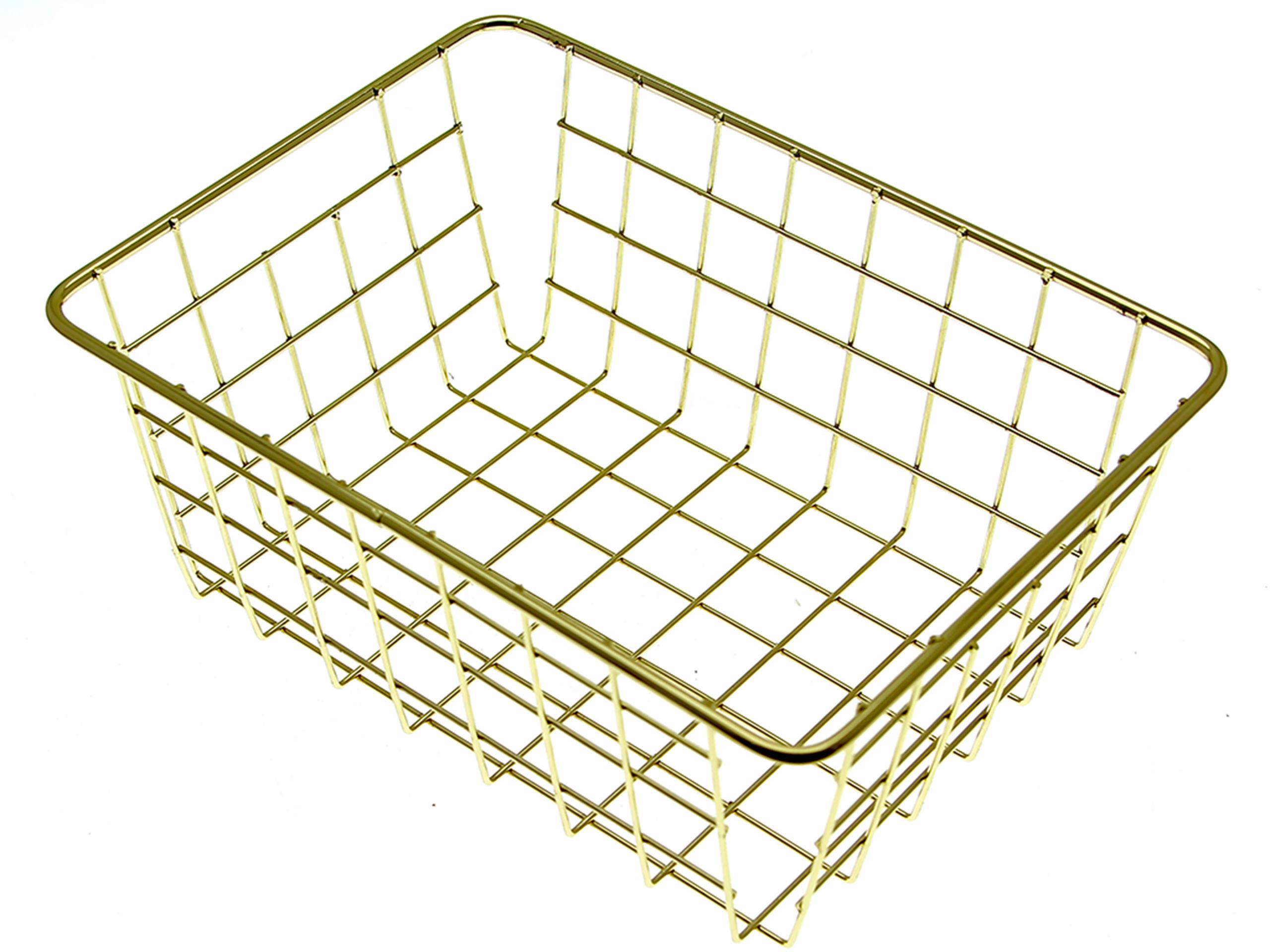 Goldener Metalldrahtkorb Für Gewürzorganizer Obst Dekorativ