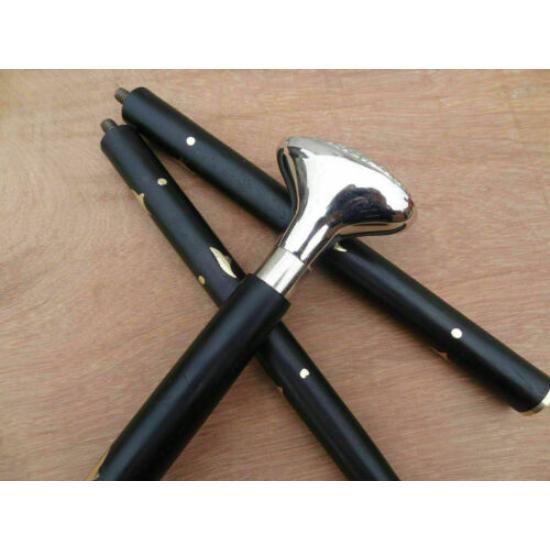 Antique Brass Victorian Handle Wooden Vintage Style Walking Designer Cane Stick