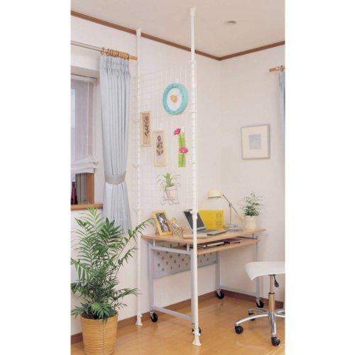 Iris Ohyama Tension Shelf, Tension Rod, Expandable Shelf, Room Divider, 70cm Wide X 6cm Deep X 200-270cm High, White, 70cm