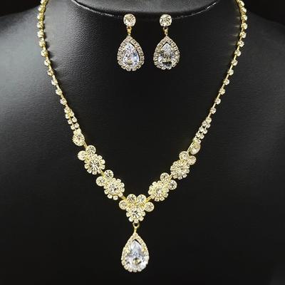 Mode Licht Luxus Zirkon Halskette Ohrringe Set frauen Knoten Hochzeit Kleid Abendkleid Zubehör Dinner-Party Braut Zubehör