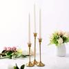 3 Pcs/ Set Golden Brass Candle Holders, Retro Modern Decorative Center Candle Holders