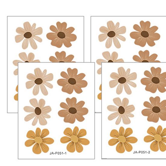 6Pcs Daisy Wall Stickers Self-Adhesive Vinyl Wall Decals Waterproof And Removable Boho Floral