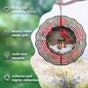 Winter Red Bird Lantern and Flower Decoration 2D Wind Spinner Metal Wind Chime for Outdoor Garden Decor