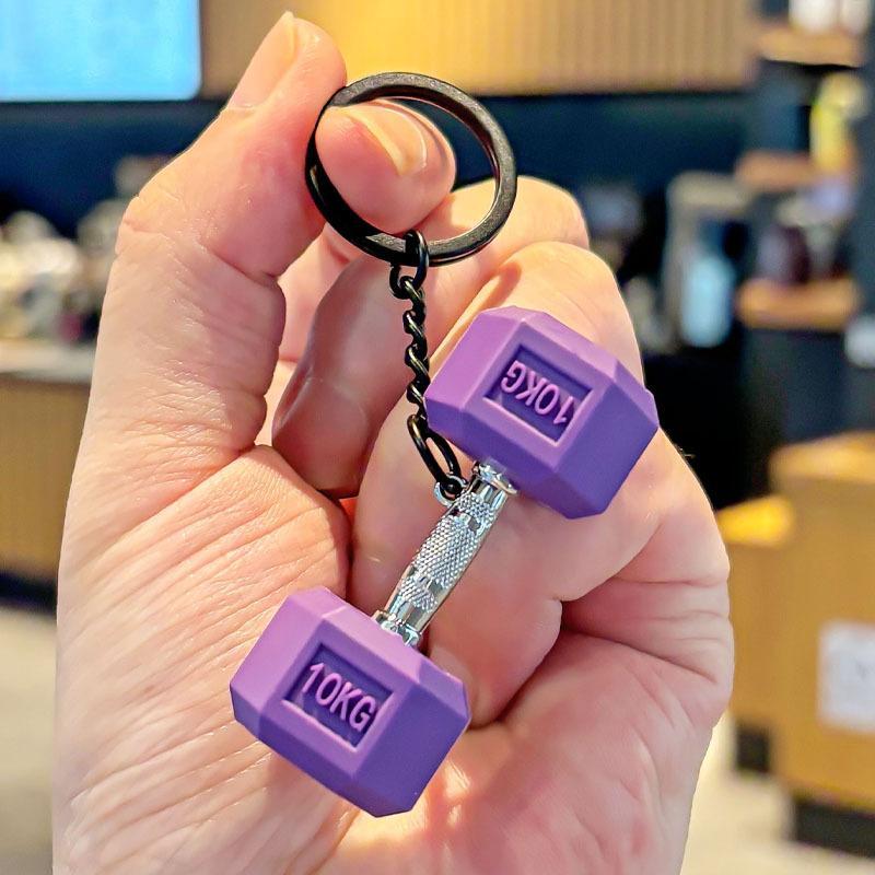 Creative Mini Fitness Series Barbell Plates Key Chain With D-Shaped Buckle Kettlebells Simulation Dumbbells Water Cups Keyring