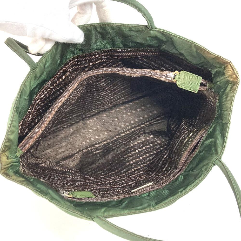 Prada צלחת לוגו משולשת תיק תיק טוט תיק כתף ניילון חאקי