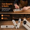 Slide Stop Sliding Line Ruler Stainless Steel Marking Gauge Tool  For Woodworking