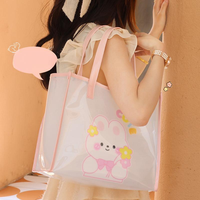 

Bag Female Summer Jelly Beach Bag Transparent Hand Bag PVC Storage Bag Niche Portable Handbag Shoulder Bag